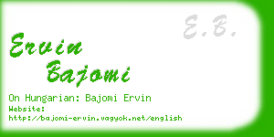 ervin bajomi business card